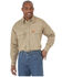 Image #1 - Wrangler Men's FR Long Sleeve Pearl Snap Work Shirt - Tall, Beige/khaki, hi-res