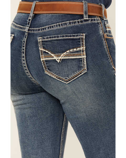 Image #3 - Rock & Roll Denim Women's Medium Wash Mid Rise Stretch Bootcut Jeans, Medium Wash, hi-res