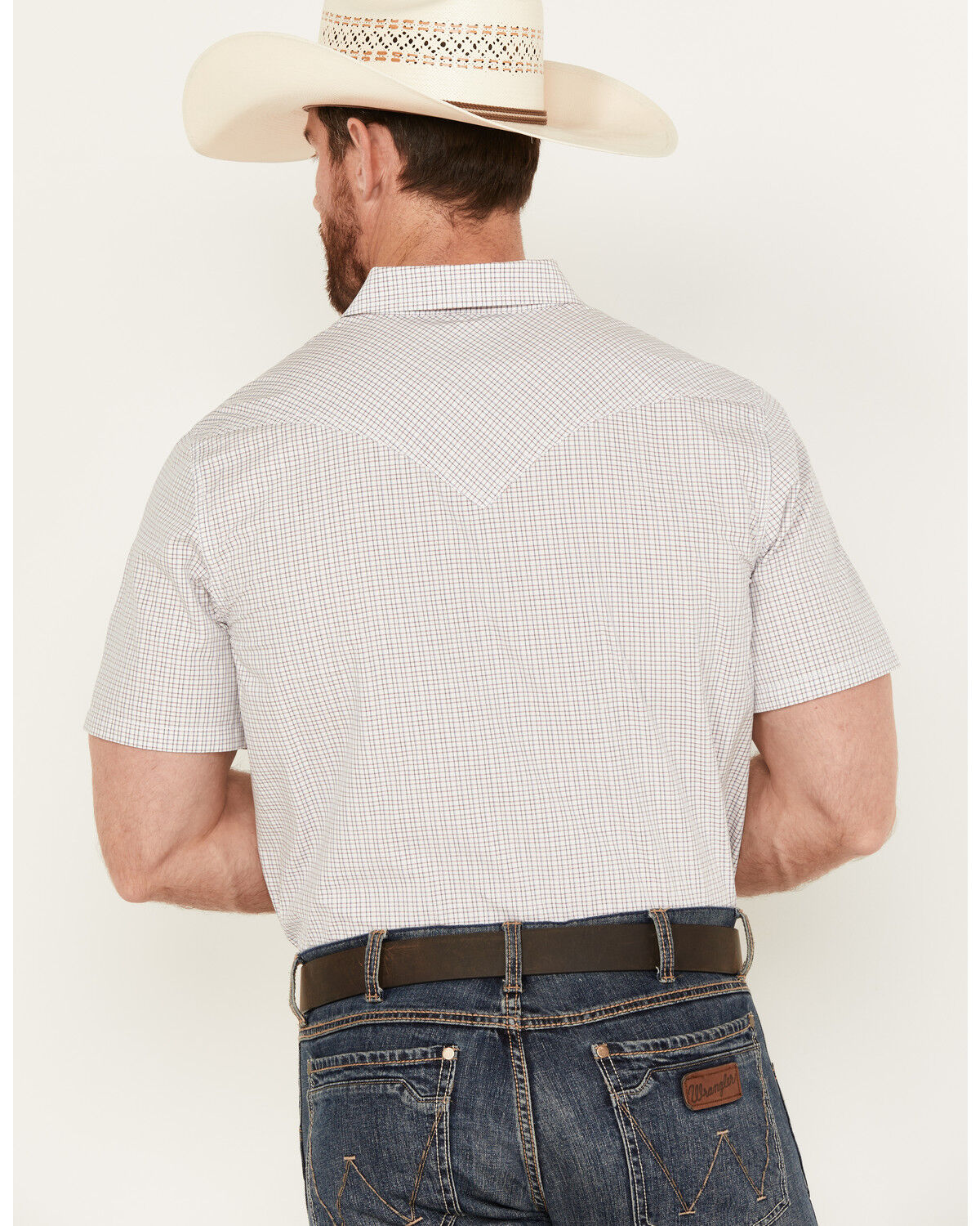 Image #4 - Cody James Men's Lake Travis Plaid Print Short Sleeve Snap Western Shirt - Big, White, hi-res
