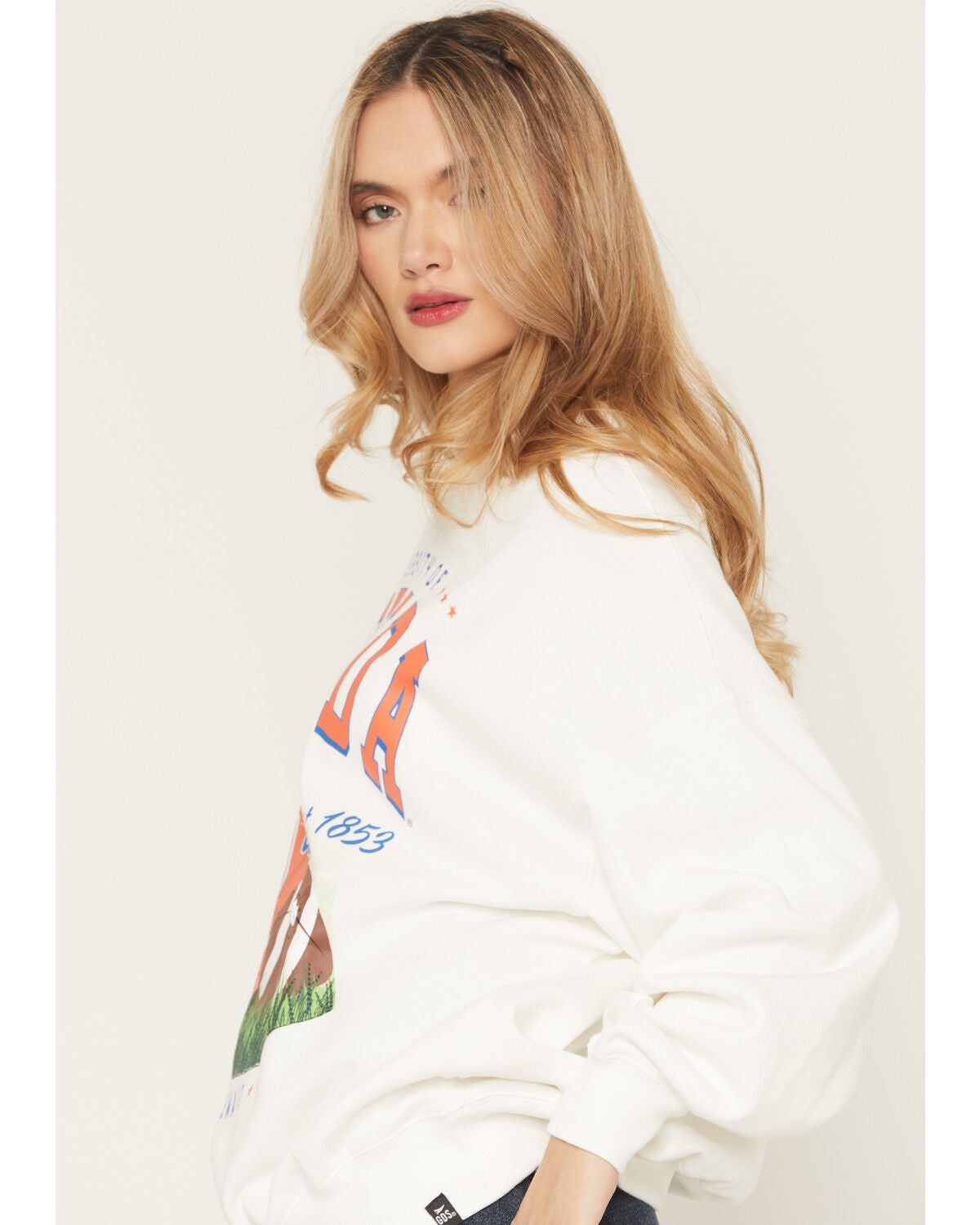 Image #2 - Gameday Women's Florida Gators Helmet Embroidered Graphic Crewneck, White, hi-res