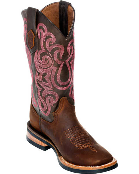Ferrini Maverick Cowgirl Boots - Square Toe, Chocolate, hi-res