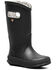 Image #1 - Bogs Boys' Plush Rain Boots - Round Toe, Black, hi-res