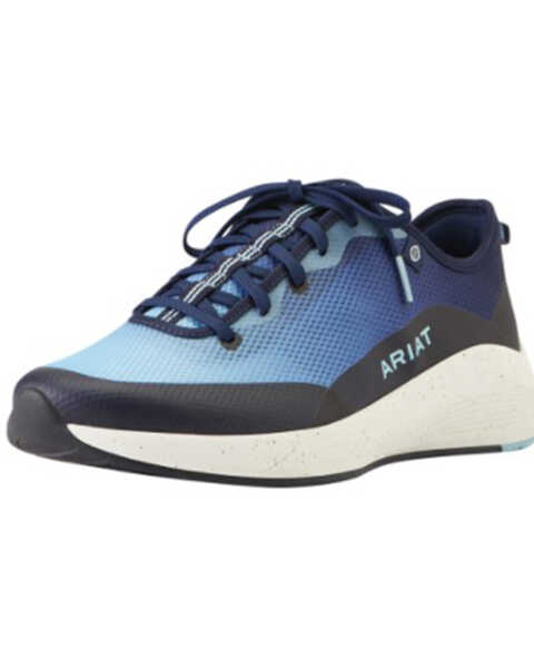 Ariat Men's Shiftrunner Waves Lace-Up Soft Work Sneakers - Round Toe , Blue, hi-res