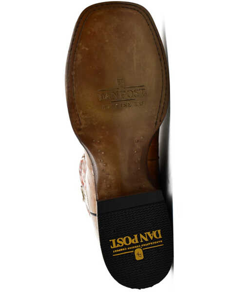 Image #7 - Dan Post Men's Eel Exotic Western Boots - Broad Square Toe , Brown, hi-res