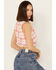 Image #4 - By Together Women's Gingham Print Cropped Sleeveless Top, Pink, hi-res