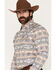 Image #2 - Cody James Men's Trading Post Southwestern Striped Long Sleeve Snap Western Shirt, Blue, hi-res