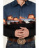 Image #3 - Panhandle Men's Scenic Border Long Sleeve Snap Western Shirt, Black, hi-res