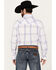 Image #4 - Resistol Men's Bozeman Ombre Plaid Print Long Sleeve Button Down Western Shirt, Blue/white, hi-res
