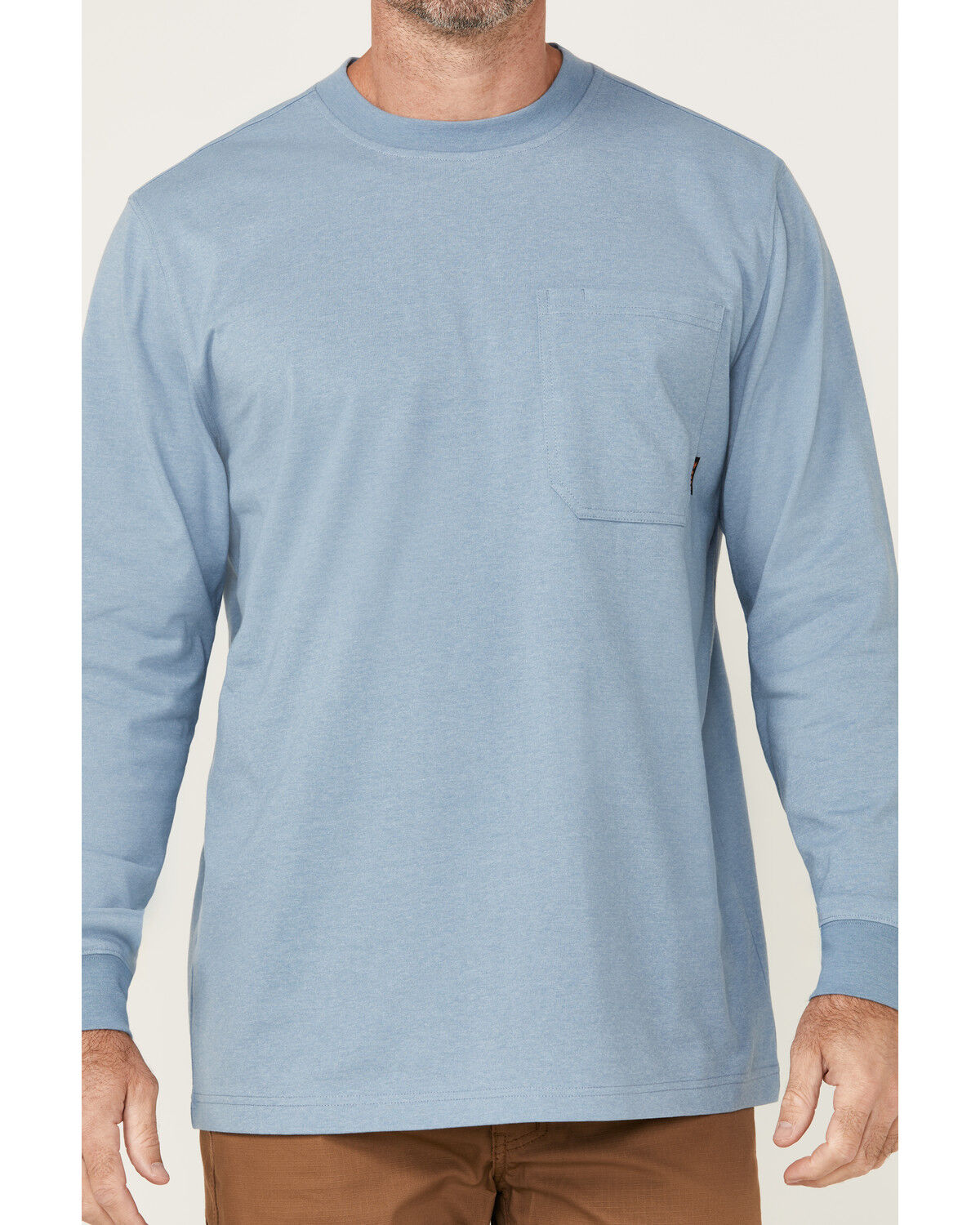 Image #3 - Hawx Men's Forge Long Sleeve Work T-Shirt, Light Blue, hi-res