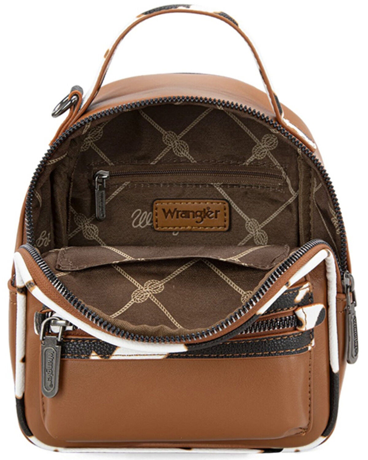 Image #3 - Wrangler Cow Print Mini Backpack, Brown, hi-res