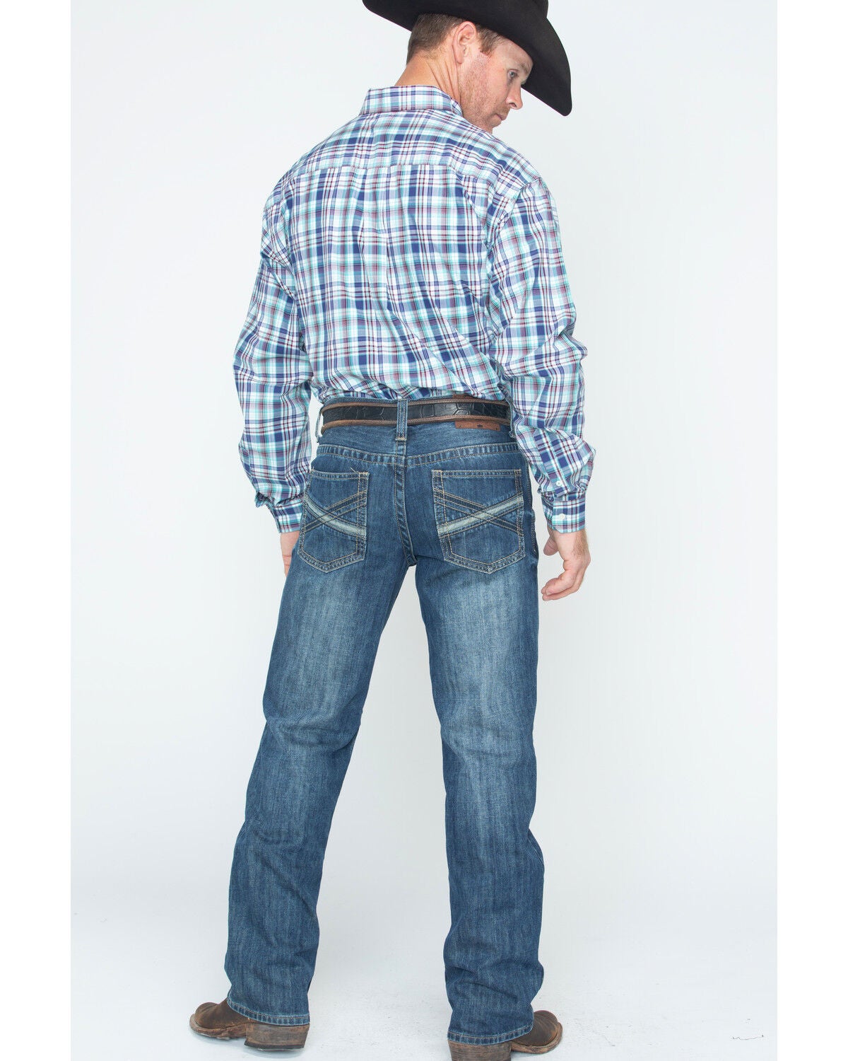 Image #6 - Cody James Men's Brazos Wash Wyatt Slim Bootcut Denim Jeans, Blue, hi-res