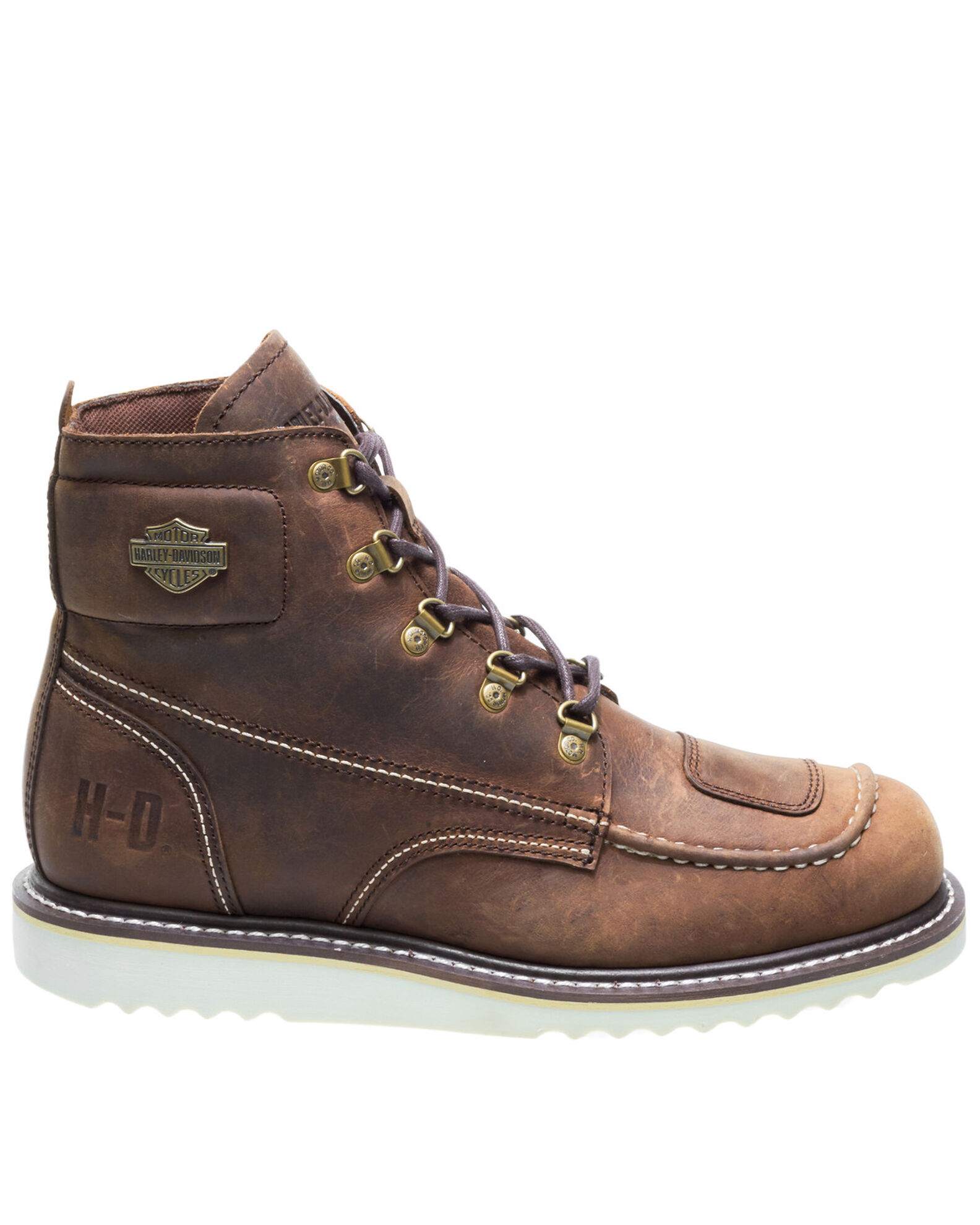 Image #1 - Harley Davidson Men's Hagerman Moto Boots - Round Toe, Brown, hi-res