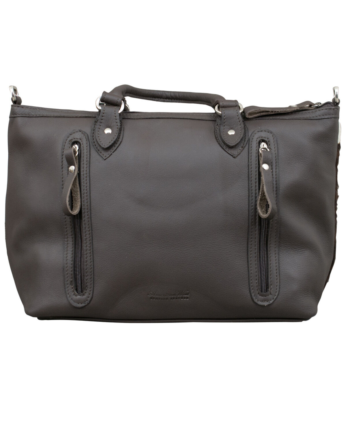 Image #2 - American West Chocolate Cow Town Large Convertible Zip Top Satchel, Chocolate, hi-res