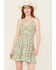Image #1 - Angie Women's Floral Print Knot Front Mini Dress, Multi, hi-res