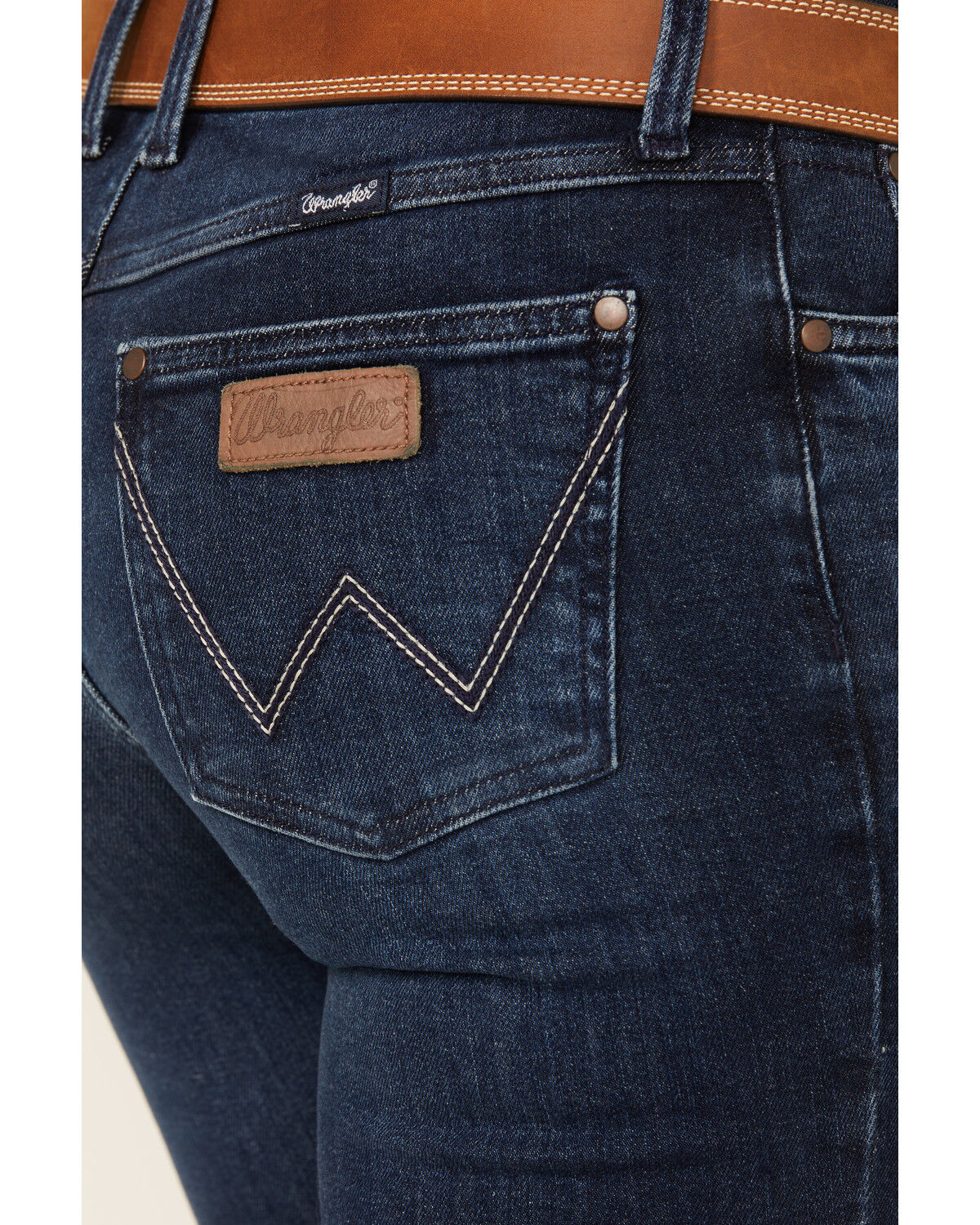 Image #4 - Wrangler Retro Women's Cassie Dark Wash Mid Rise Trouser Stretch Denim Jeans, Dark Wash, hi-res