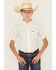 Image #1 - Ariat Boys' Conversation Print Short Sleeve Button-Down Western Shirt, White, hi-res