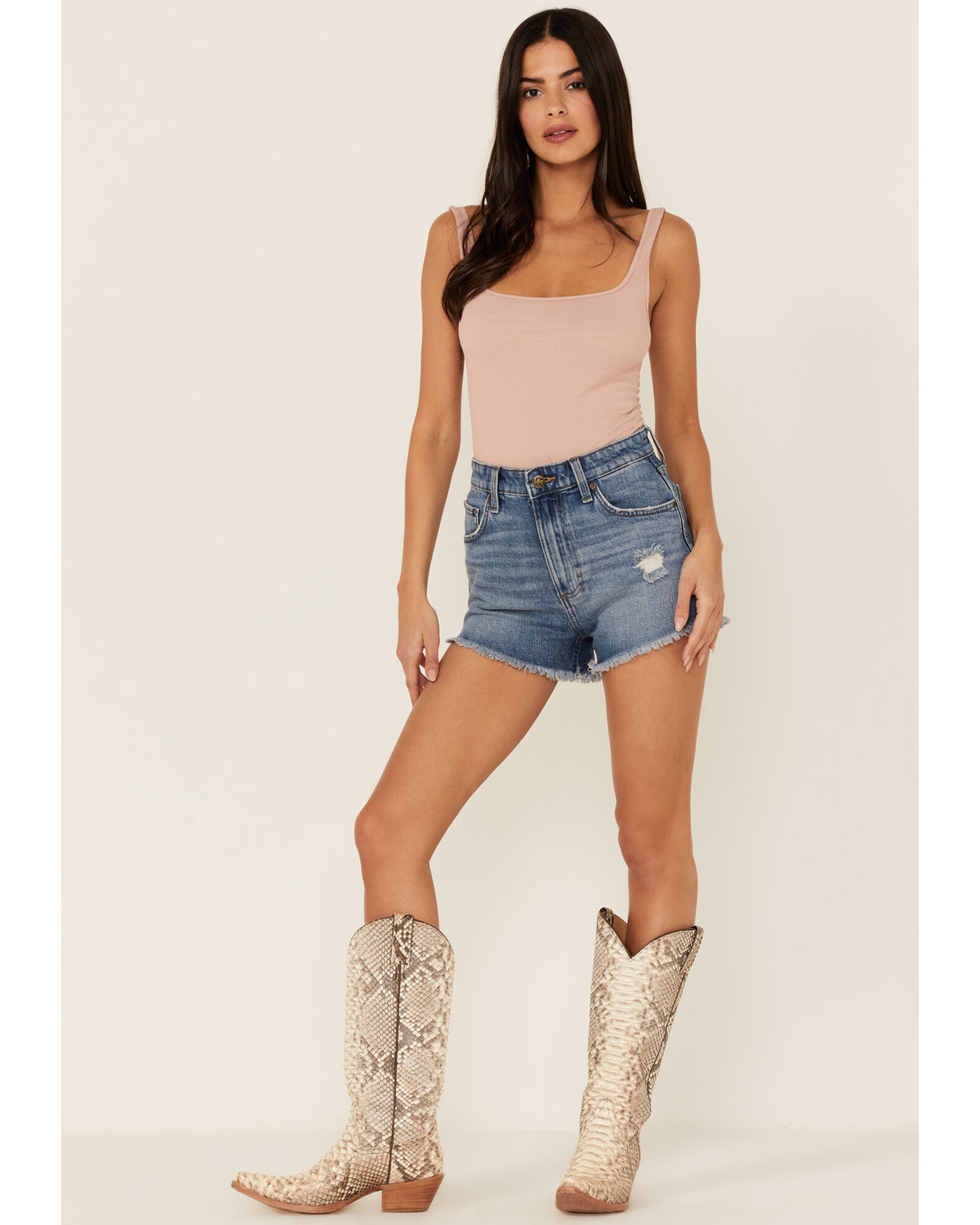 Cut off shorts sale and cowboy boots