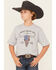Image #1 - Ariat Boys' Steerhead Americana Short Sleeve Graphic T-Shirt, Grey, hi-res