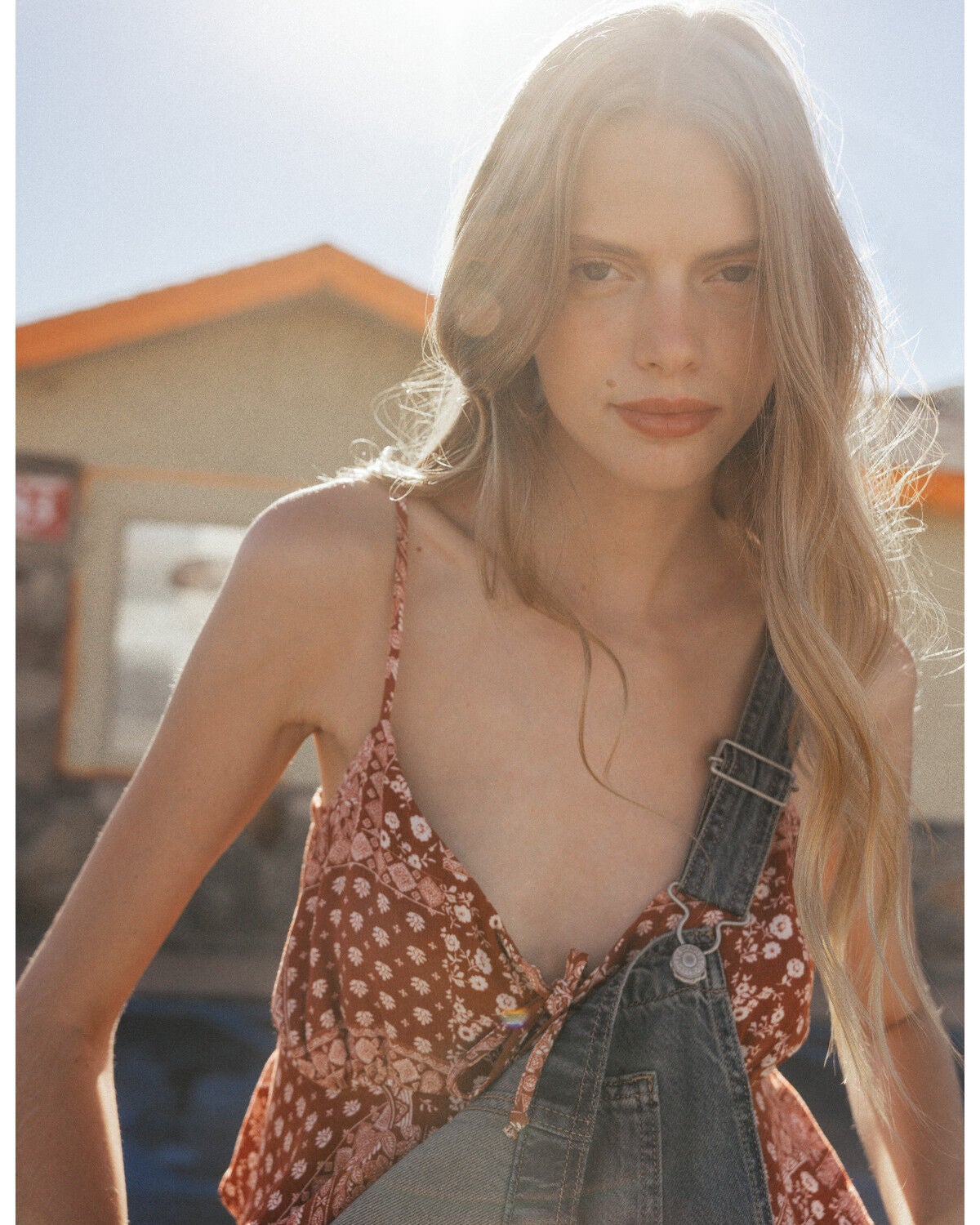 Cleo + Wolf Women's Bandana Print Sleeveless Tiered Cami, Brick Red, hi-res