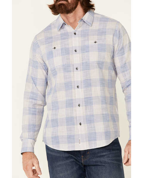 Image #3 - Flag & Anthem Men's Portola Plaid Print Long Sleeve Button Down Western Shirt , Blue, hi-res