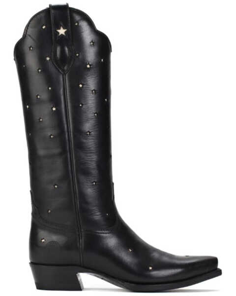 Image #2 - Ranch Road Boots Women's Presidio Star Inlay Tall Western Boots - Snip Toe, Black, hi-res
