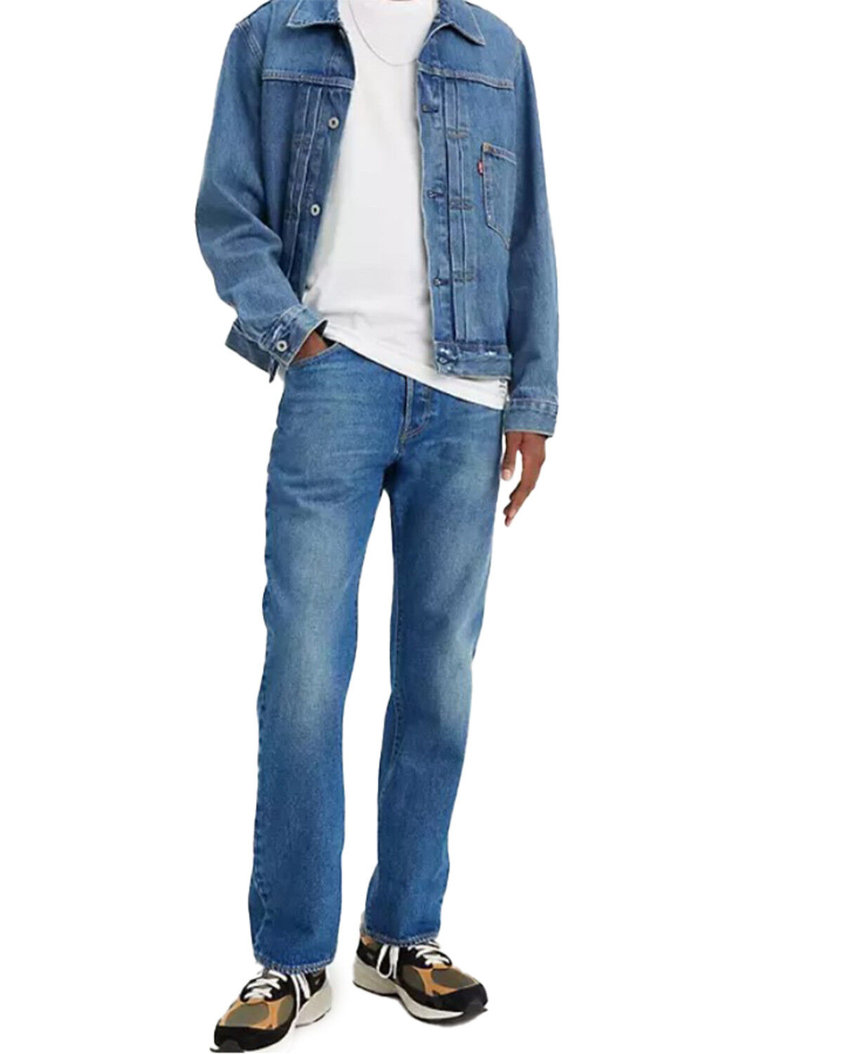 Image #1 - Levi's Men's 501 '93 Medium Wash Straight Leg Relaxed Denim Jeans, Medium Wash, hi-res