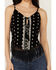 Image #3 - Idyllwind Women's Sunnett Embroidered Fringe Hanky Hem Tank, Black, hi-res
