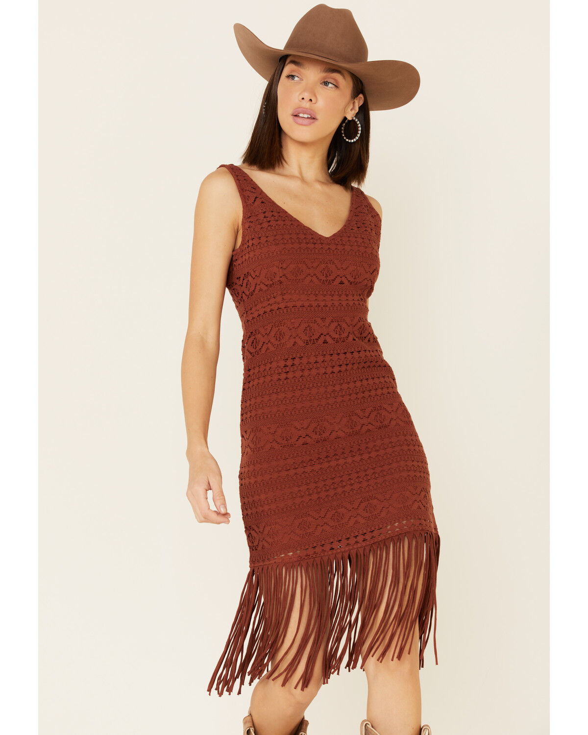 Crochet fringe dress clearance