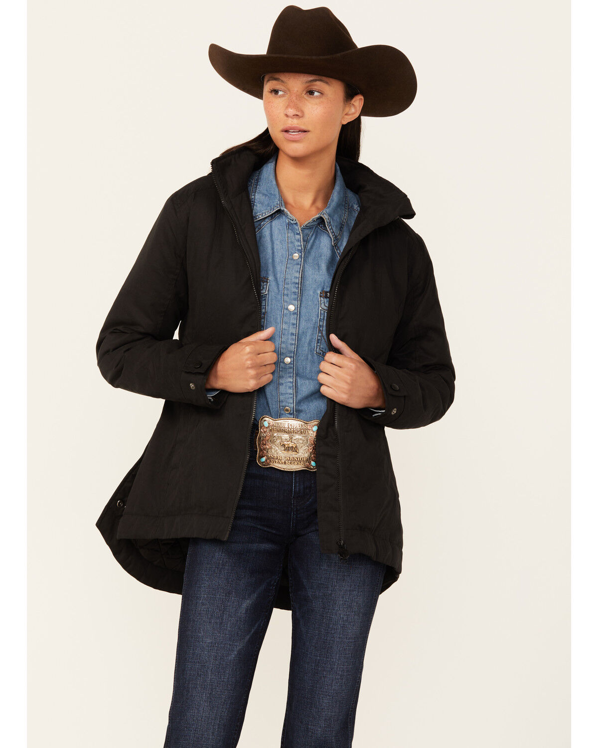 Image #1 - Outback Trading Co Women's Berber Lined Hooded Hattie Jacket, Black, hi-res