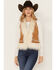 Image #1 - Shyanne Women's Fur Trim Embroidered Vest, Caramel, hi-res