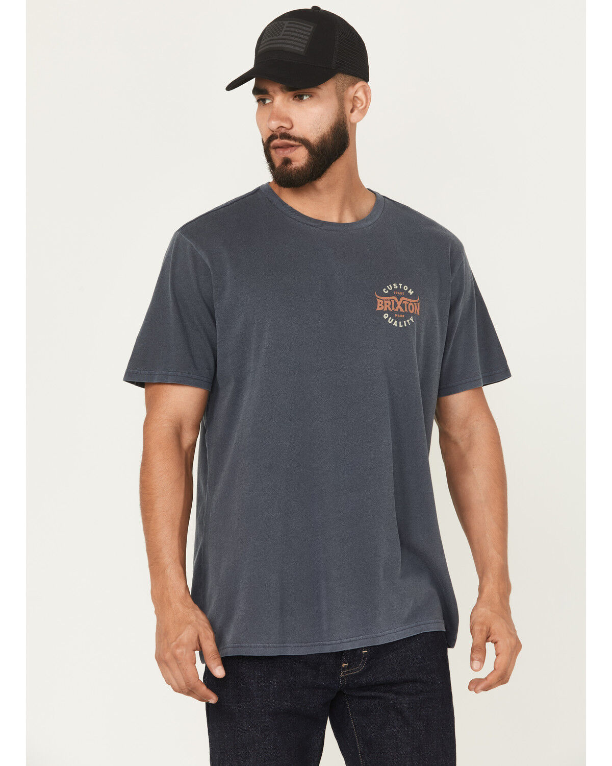 Image #2 - Brixton Men's Gibson Short Sleeve Graphic T-Shirt, Dark Blue, hi-res