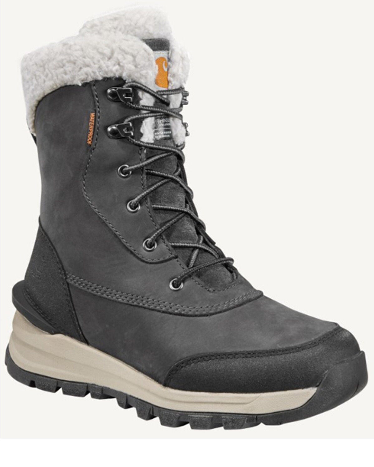 Carhartt Women's Pellston 8" Winter Work Boot - Soft Toe, Dark Grey, hi-res