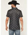 Image #4 - Rock & Roll Denim Men's Longhorn Print Short Sleeve Button-Down Stretch Polo, Black, hi-res