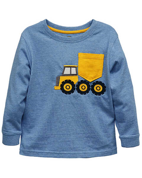 John Deere Toddler-Boys' Construction Pocket Graphic Long Sleeve T-Shirt, Blue, hi-res