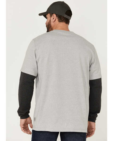 Image #4 - Hawx Men's Layered Pocket Light Gray Long Sleeve Work T-Shirt , Light Grey, hi-res