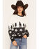 Image #1 - Rock & Roll Denim Women's Horse and Stars Crew Neck Sweatshirt, Ivory, hi-res