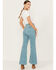 Image #3 - Rolla's Women's Boot Barn Exclusive Eastcoast Corduroy Flare Jeans, Teal, hi-res