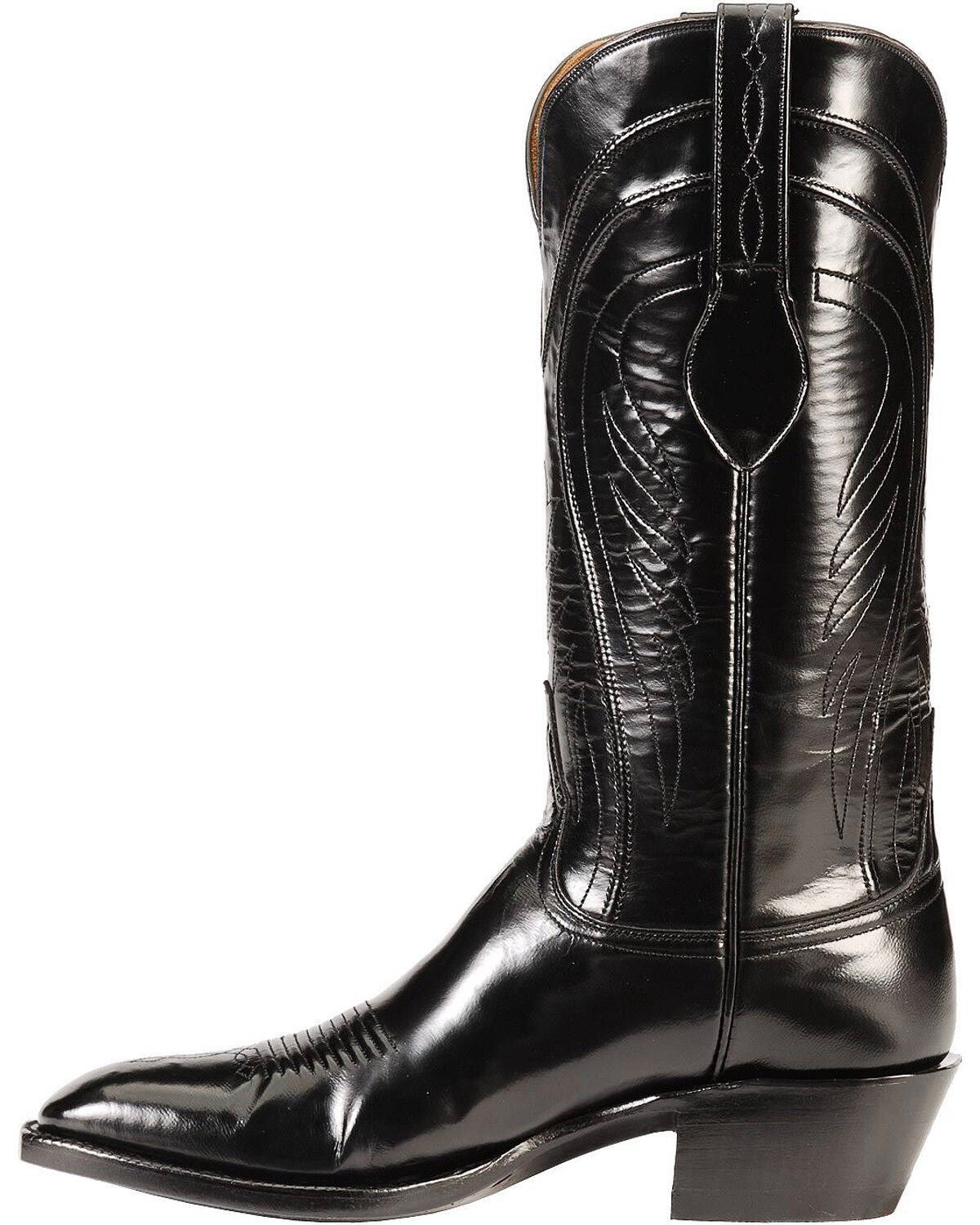 lucchese black square toe boots
