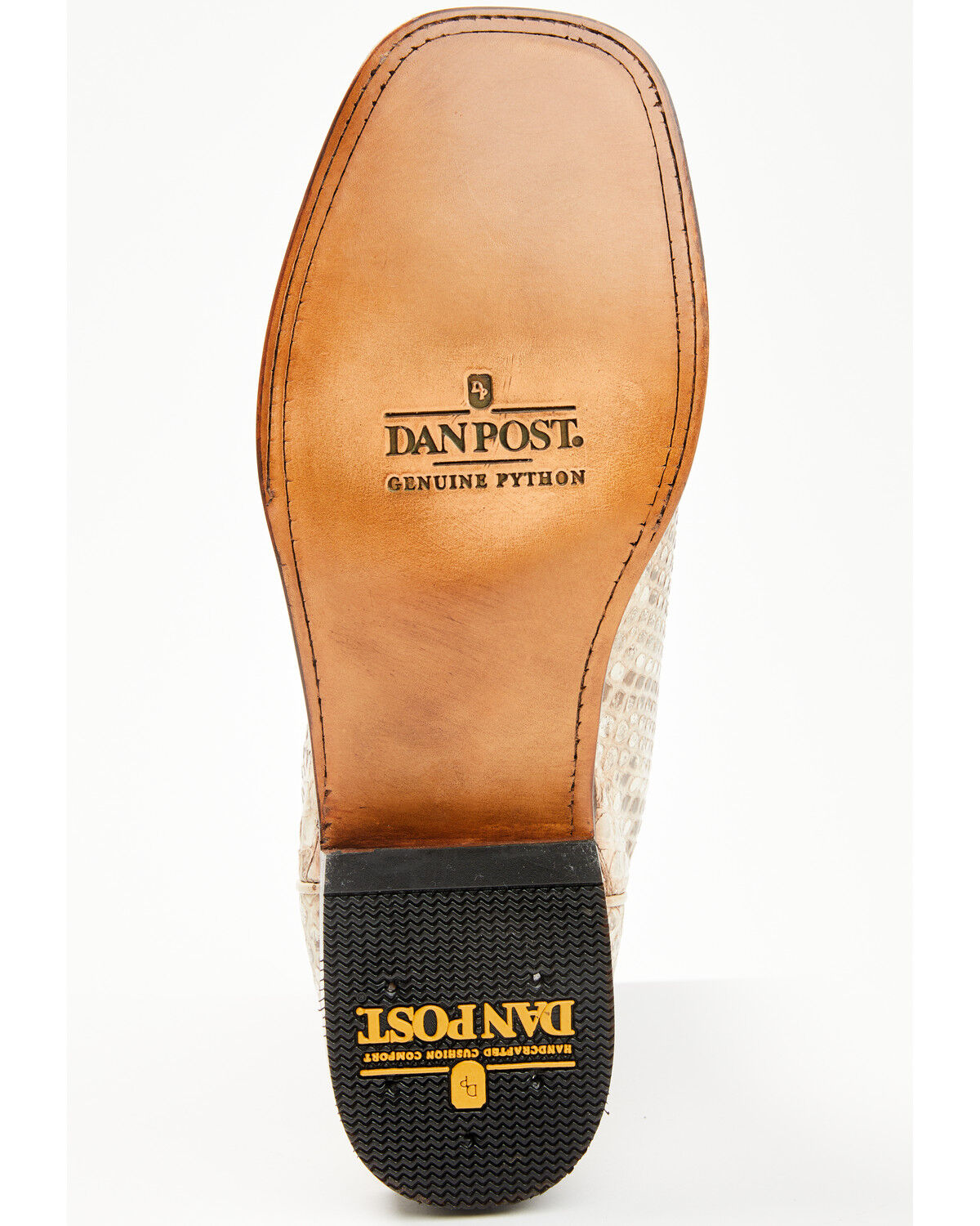 Image #7 - Dan Post Men's Exotic Python Western Boots - Broad Square Toe, Natural, hi-res