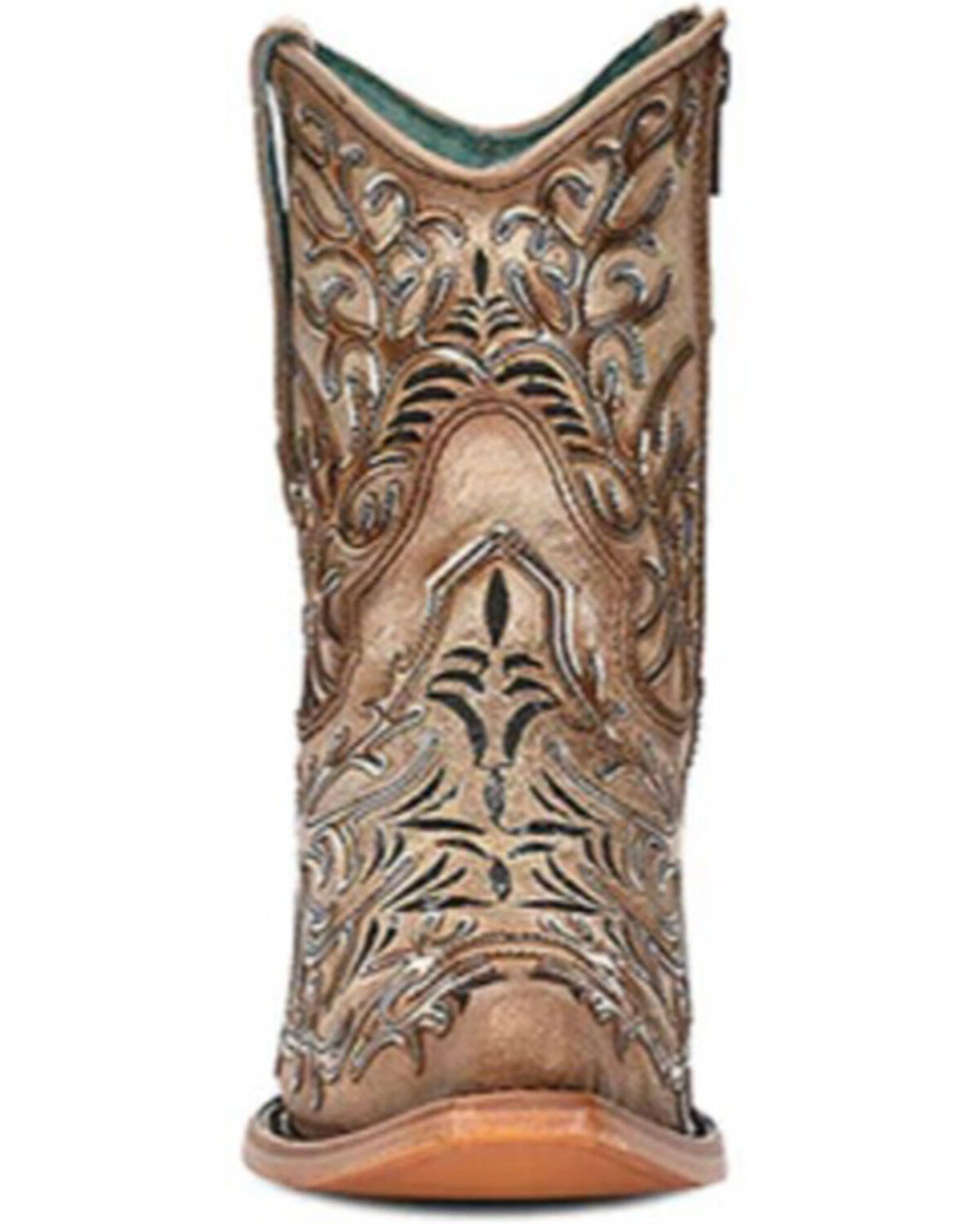 Image #3 - Corral Women's Overlay Western Booties - Snip Toe, Tan, hi-res