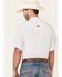 Panhandle Men's White Performance Geo Print Short Sleeve Button-Down Western Shirt , White, hi-res
