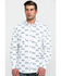 Image #1 - Rock & Roll Denim Men's Bull Skull Print Long Sleeve Western Shirt, , hi-res