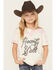 Image #1 - Rock & Roll Denim Girls' Howdy Y'all Short Sleeve Graphic Tee, Ivory, hi-res