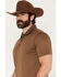 Image #2 - RANK 45&reg; Men's Wayne Solid Short Sleeve Button-Down Polo, Chestnut, hi-res