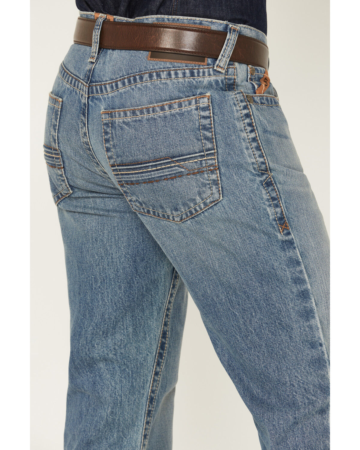 Image #4 - Ariat Men's M4 Corralitos Louis Light Wash Relaxed Bootcut Rigid Denim Jeans - Big, Light Wash, hi-res