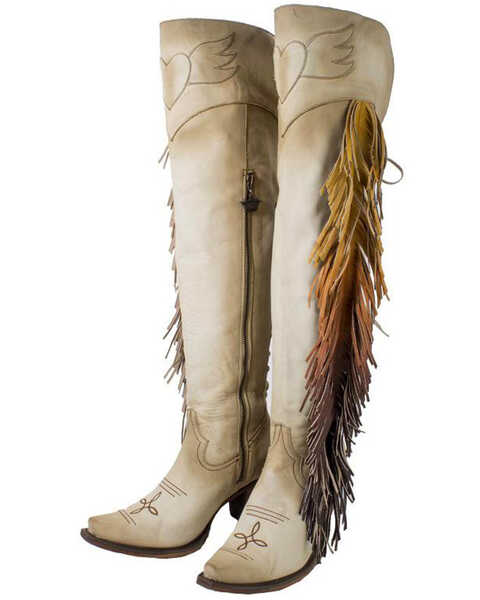Junk Gypsy by Lane Women's Spirit Animal Tall Boots - Snip Toe , Cream, hi-res