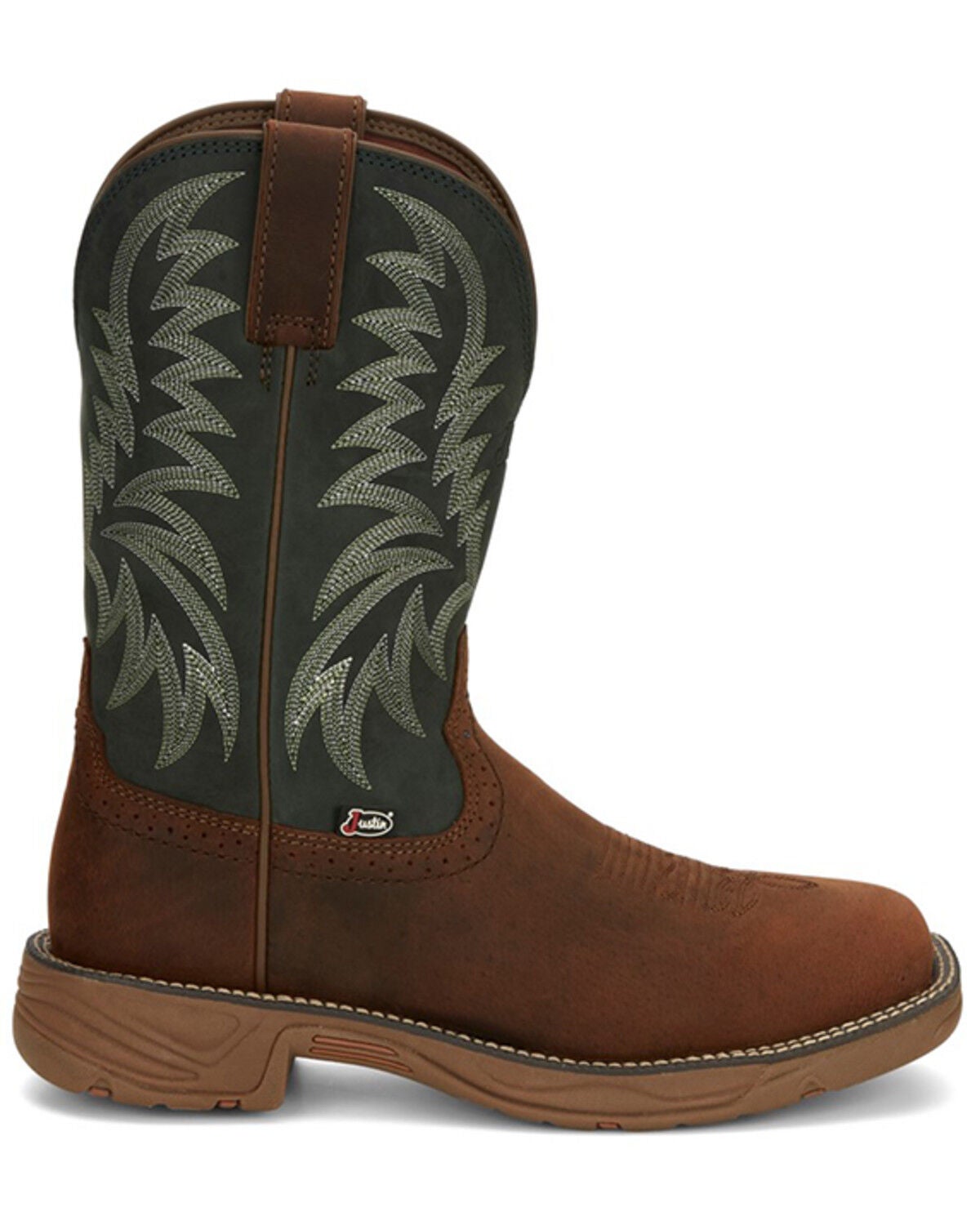Image #2 - Justin Men's Stampede Rush Short Base Performance Western Boots - Broad Square Toe, Brown, hi-res
