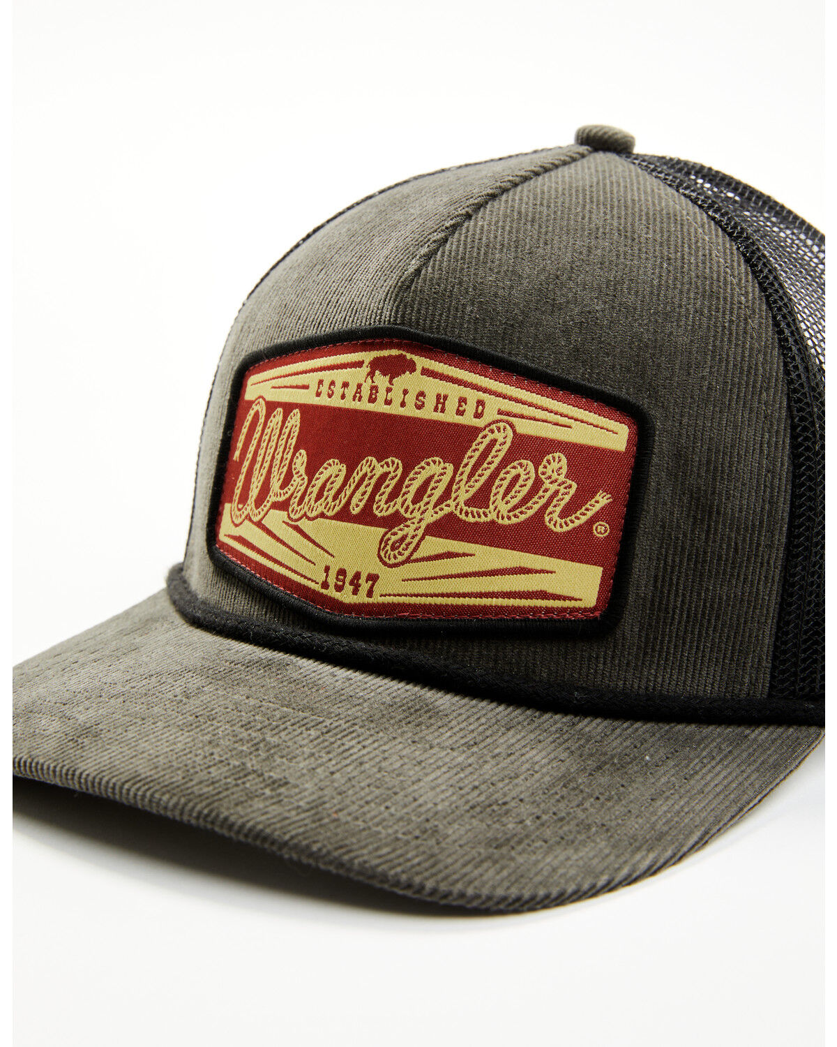 Image #2 - Boot Barn X Wrangler Men's Corduroy Baseball Cap, Olive, hi-res