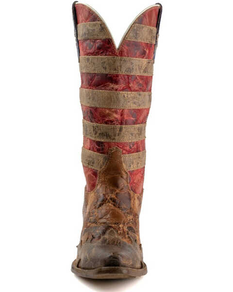 Image #4 - Dan Post Women's Stars & Stripes Western Boots - Snip Toe, Red/white/blue, hi-res