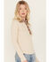 Image #2 - Shyanne Women's Crochet Collar Henley Shirt, Oatmeal, hi-res